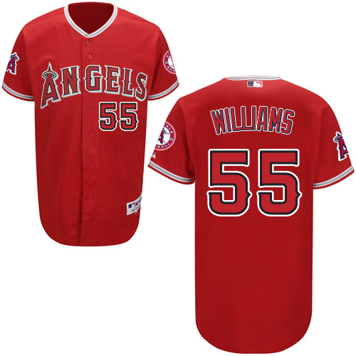 Jackson Williams #55 mlb Jersey-Los Angeles Angels of Anaheim Women's Authentic Red Cool Base Baseball Jersey